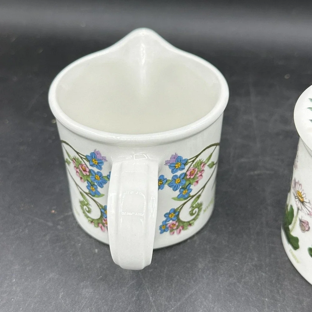 Portmeirion Botanic Garden Sugar Bowl Drum w/ Lid Cotton Creamer ForgetMeNot